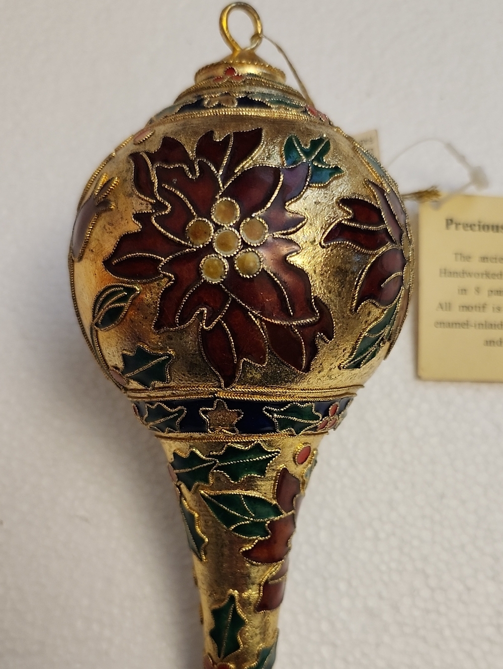 Christmas Holiday Ornament Large Cloisonne Colorful Finial - Picture 5 of 6